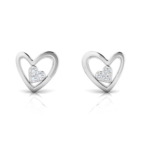 Buy Giva Sterling Silver Zircon Crown Heart Earrings For Women(One Size)  Online